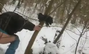 Caught peeing in snow