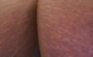 Fingering pussy while pooping