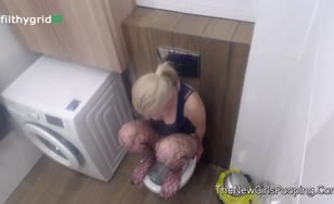 Blonde babe is very constipated
