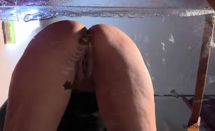 Shitting a lot on glass table