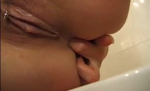 Redhead babe eats her own shit