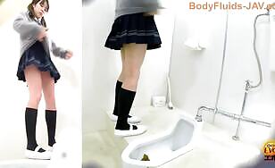 Spying on two schoolgirls that poop and pee