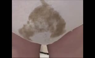 Brown shit in white panties