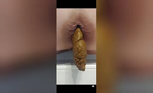 Close up poop from sexy asshole