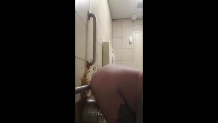 Public bathroom diarrhea explosion clip