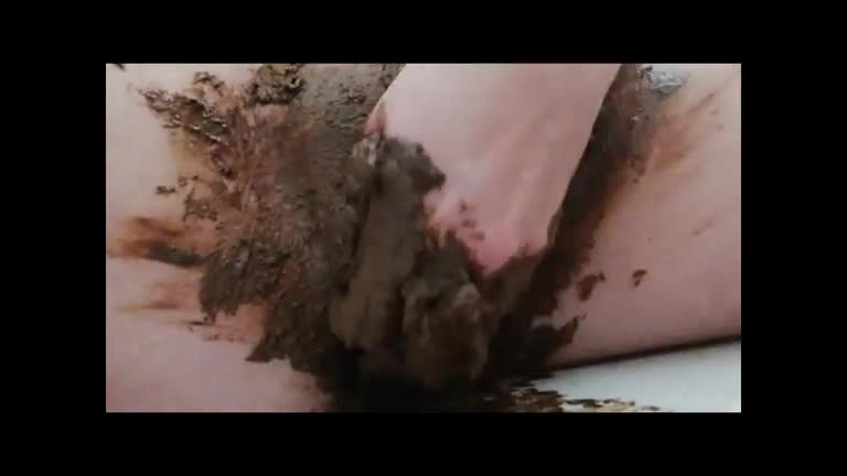 Scat filled pussy squirting poop