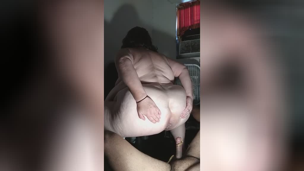 Lovely chubby big booty wife pooping on the cock