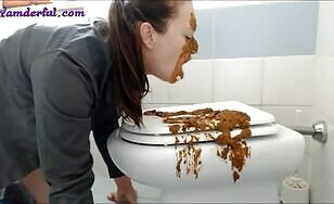 Sticky shit smearing and licking 