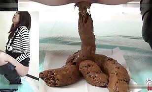 Beautiful dark brown shit from sexy Japanese babe 