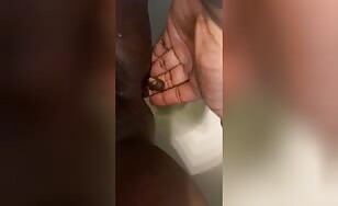 Nasty ebony piss and shit in the toilet Closeup 