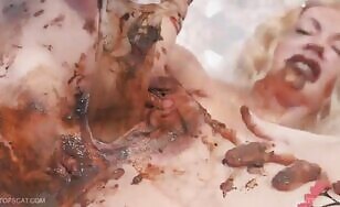 Blonde slutty milf rubbing shit and ass toying 
