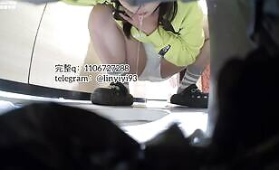 Cute teeny chick panty poop show 