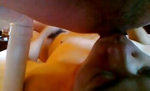Naked sexy Asian girl eating shit
