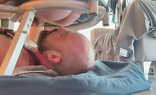 Feeding a horny Bald Shiteater