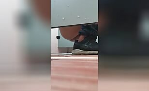 Lady squat toilet