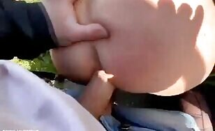 Outdoor sex gets messy