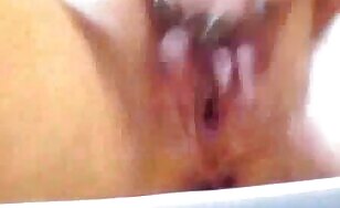 Wife spread pussy while masturbating and pooping 