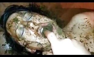 Pretty brunette mature lady eating shit 