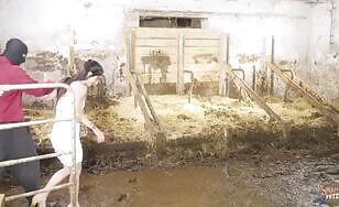 Kaitlyn Katsaros gets a rough fuck in cowshit - 00:22