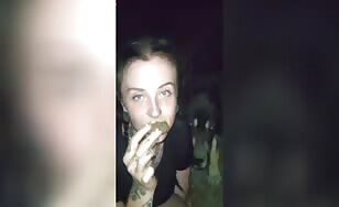 Tattooed Woman Shits in the Wild - 03:01