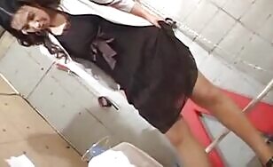 Two Japanese ladies poop on a male slave - 05:58